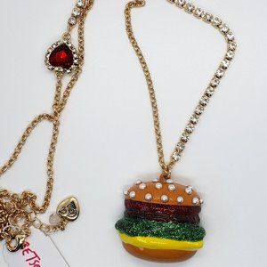 Betsey Johnson Hamburger Long Necklace